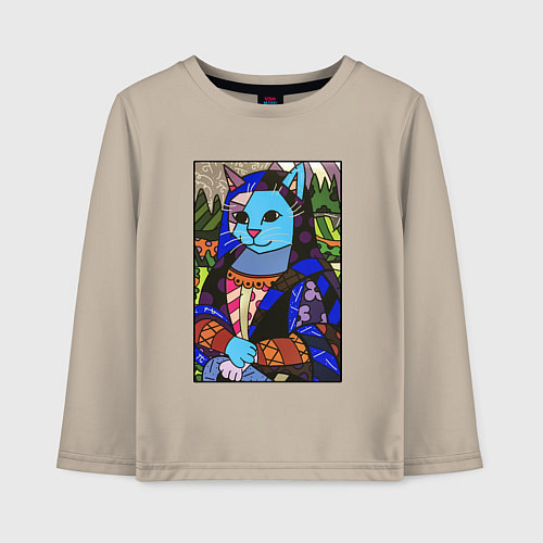 Детский лонгслив Ромеро Бритто Mona Cat / Миндальный – фото 1