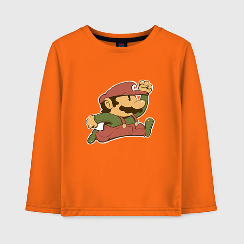 Детский лонгслив Марио в прыжке / Оранжевый – фото 1