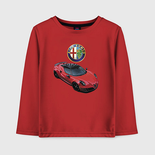 Детский лонгслив Alfa Romeo - просто мечта! / Красный – фото 1