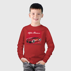 Лонгслив хлопковый детский Alfa Romeo - красная мечта!, цвет: красный — фото 2