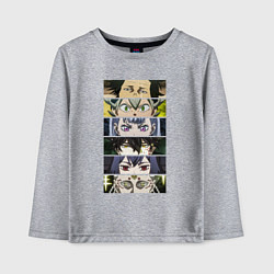 Лонгслив хлопковый детский Чнерный Клевер Black Clover, персонажи, цвет: меланж
