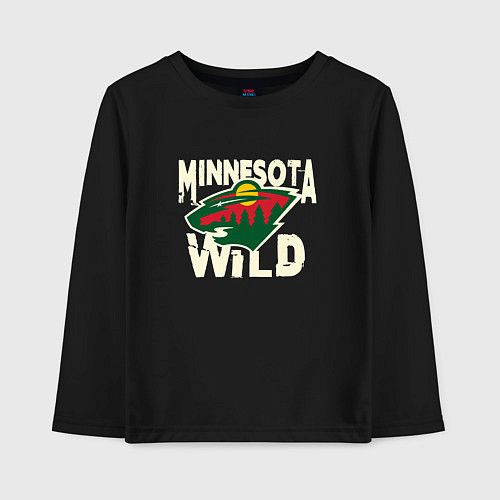 Детский лонгслив Миннесота Уайлд, Minnesota Wild / Черный – фото 1