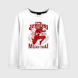 Лонгслив хлопковый детский Muay Thai Thailand, цвет: белый