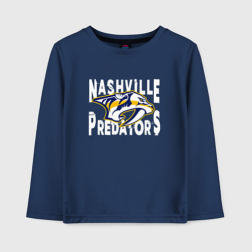 Детский лонгслив Nashville Predators, Нэшвилл Предаторз / Тёмно-синий – фото 1