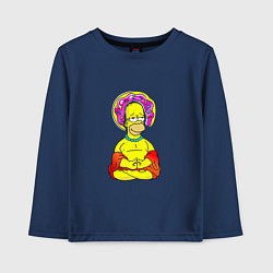Лонгслив хлопковый детский Гомер - бог пончиков, цвет: тёмно-синий