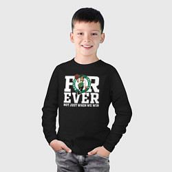 Лонгслив хлопковый детский FOREVER NOT JUST WHEN WE WIN, BOSTON CELTICS, БОСТ, цвет: черный — фото 2