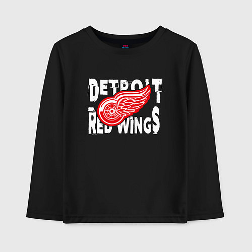 Детский лонгслив Детройт Ред Уингз Detroit Red Wings / Черный – фото 1