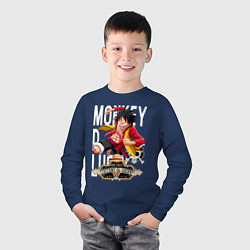 Лонгслив хлопковый детский One Piece Monkey Большой Куш Манки, цвет: тёмно-синий — фото 2