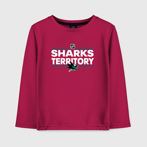 Детский лонгслив SHARKS TERRITORY САН-ХОСЕ ШАРКС / Маджента – фото 1