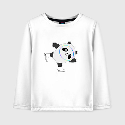 Детский лонгслив Китайское фигурное катание / Белый – фото 1