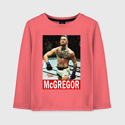 Лонгслив хлопковый детский Конор МакГрегор McGregor, цвет: коралловый
