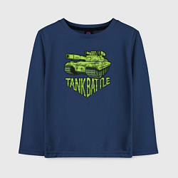 Лонгслив хлопковый детский Tank battle, цвет: тёмно-синий