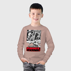 Лонгслив хлопковый детский Comix Zonе, цвет: пыльно-розовый — фото 2