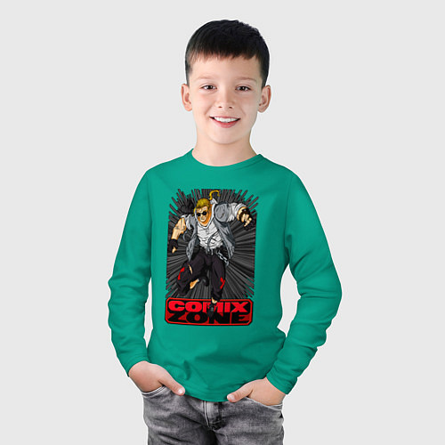 Детский лонгслив Sketch jump / Зеленый – фото 3