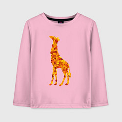 Лонгслив хлопковый детский Лиственный жираф, цвет: светло-розовый