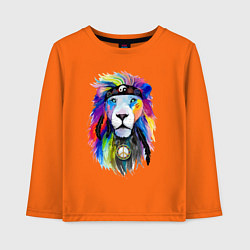 Лонгслив хлопковый детский Color lion! Neon!, цвет: оранжевый