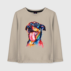 Лонгслив хлопковый детский Color rottweiler, цвет: миндальный