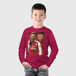 Лонгслив хлопковый детский Arsenal, Pierre-Emerick Aubameyang, цвет: маджента — фото 2
