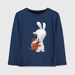 Лонгслив хлопковый детский Бешеный кролик и курица, цвет: тёмно-синий