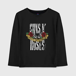 Лонгслив хлопковый детский Guns N Roses Рок группа, цвет: черный