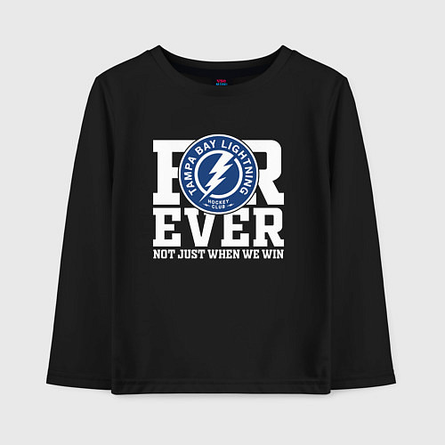 Детский лонгслив Тампа Бэй Лайтнинг Tampa Bay Lightning FOREVER NOT / Черный – фото 1