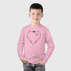 Лонгслив хлопковый детский Темное сердце !, цвет: светло-розовый — фото 2