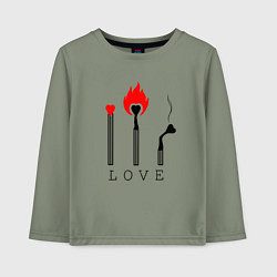 Лонгслив хлопковый детский LOVE ЛЮБОВЬ, цвет: авокадо