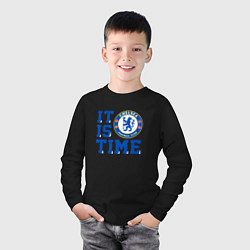 Лонгслив хлопковый детский It is Chelsea time Челси, цвет: черный — фото 2