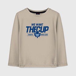 Лонгслив хлопковый детский Toronto Maple Leafs We want the cup Торонто Мейпл, цвет: миндальный