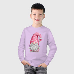 Лонгслив хлопковый детский Гном домовой, цвет: лаванда — фото 2