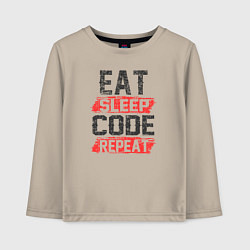 Детский лонгслив EAT SLEEP CODE REPEAT