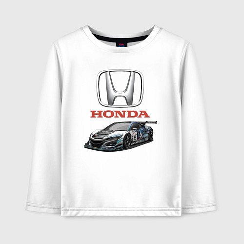 Детский лонгслив Honda Racing team / Белый – фото 1