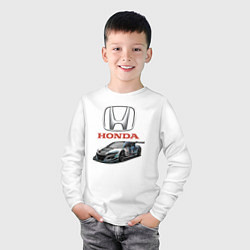 Лонгслив хлопковый детский Honda Racing team, цвет: белый — фото 2
