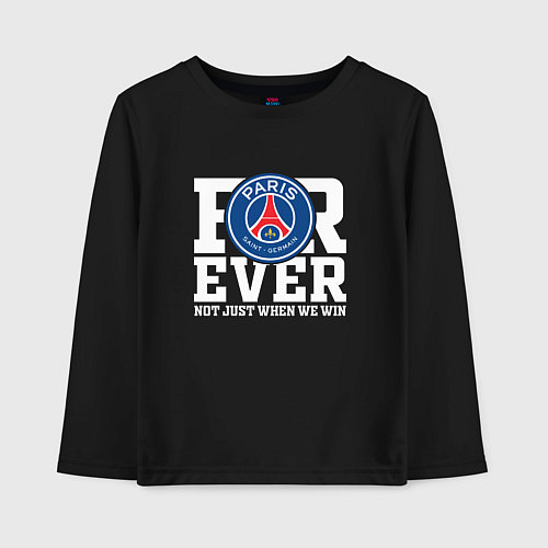 Детский лонгслив PSG FOREVER NOT JUST WHEN WE WIN ПСЖ / Черный – фото 1