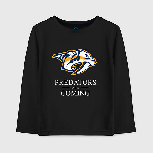 Детский лонгслив Nashville Predators are Coming Нэшвилл Предаторз / Черный – фото 1