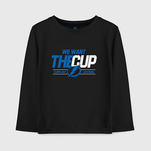 Детский лонгслив Tampa Bay Lightning We want the cup Тампа Бэй Лайт / Черный – фото 1