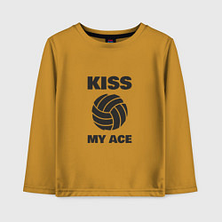 Лонгслив хлопковый детский Volleyball - Kiss My Ace, цвет: горчичный