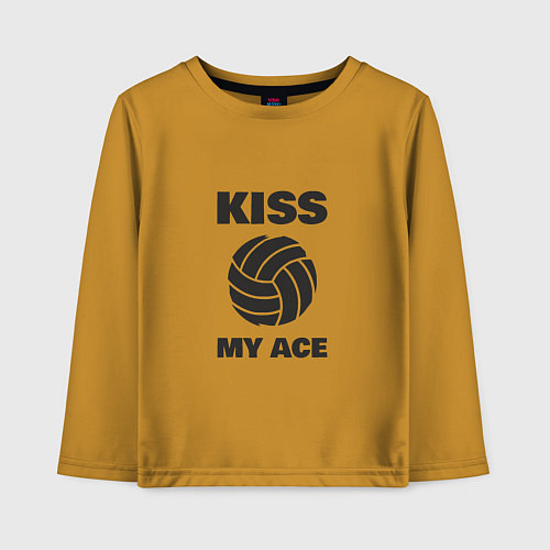 Детский лонгслив Volleyball - Kiss My Ace / Горчичный – фото 1