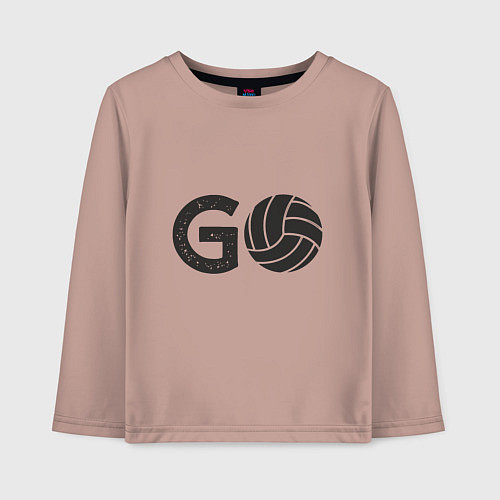 Детский лонгслив Go Volleyball / Пыльно-розовый – фото 1