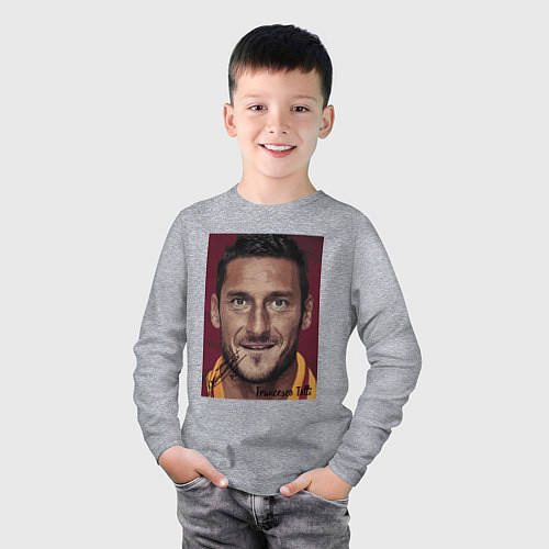 Детский лонгслив Francesco Totti Roma Italy / Меланж – фото 3