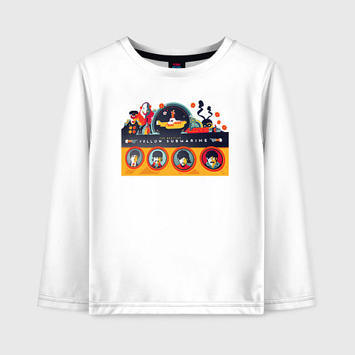 Детский лонгслив Yellow Submarine Мультфильм / Белый – фото 1