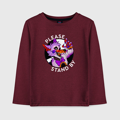 Детский лонгслив Please Stand By Foxy / Меланж-бордовый – фото 1