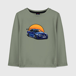 Лонгслив хлопковый детский Ниссан gtr 2022, цвет: авокадо