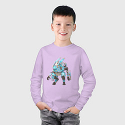 Лонгслив хлопковый детский Зайчик в роботе, цвет: лаванда — фото 2