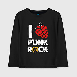 Лонгслив хлопковый детский I LOVE PUNK ROCK, цвет: черный