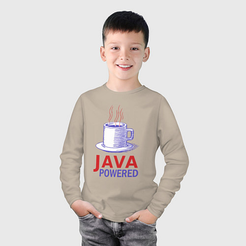 Детский лонгслив JAWA POWERED / Миндальный – фото 3