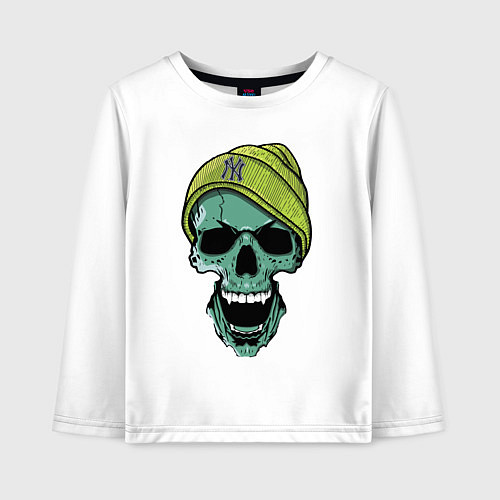 Детский лонгслив New York Yankees Cool skull / Белый – фото 1