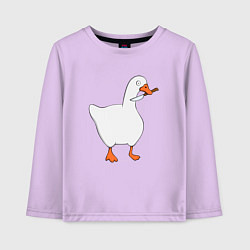 Лонгслив хлопковый детский ГУСЬ С НОЖОМ МЕМ, цвет: лаванда