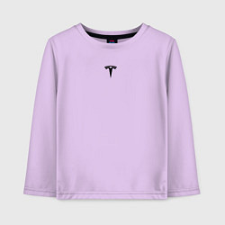 Лонгслив хлопковый детский TESLA BLACK LOGO МИНИМАЛИЗМ, цвет: лаванда
