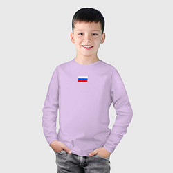 Лонгслив хлопковый детский ФЛАГ РОССИИ МИНИМАЛИЗМ, цвет: лаванда — фото 2